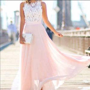 NWT Milk & Choco blush and white dress